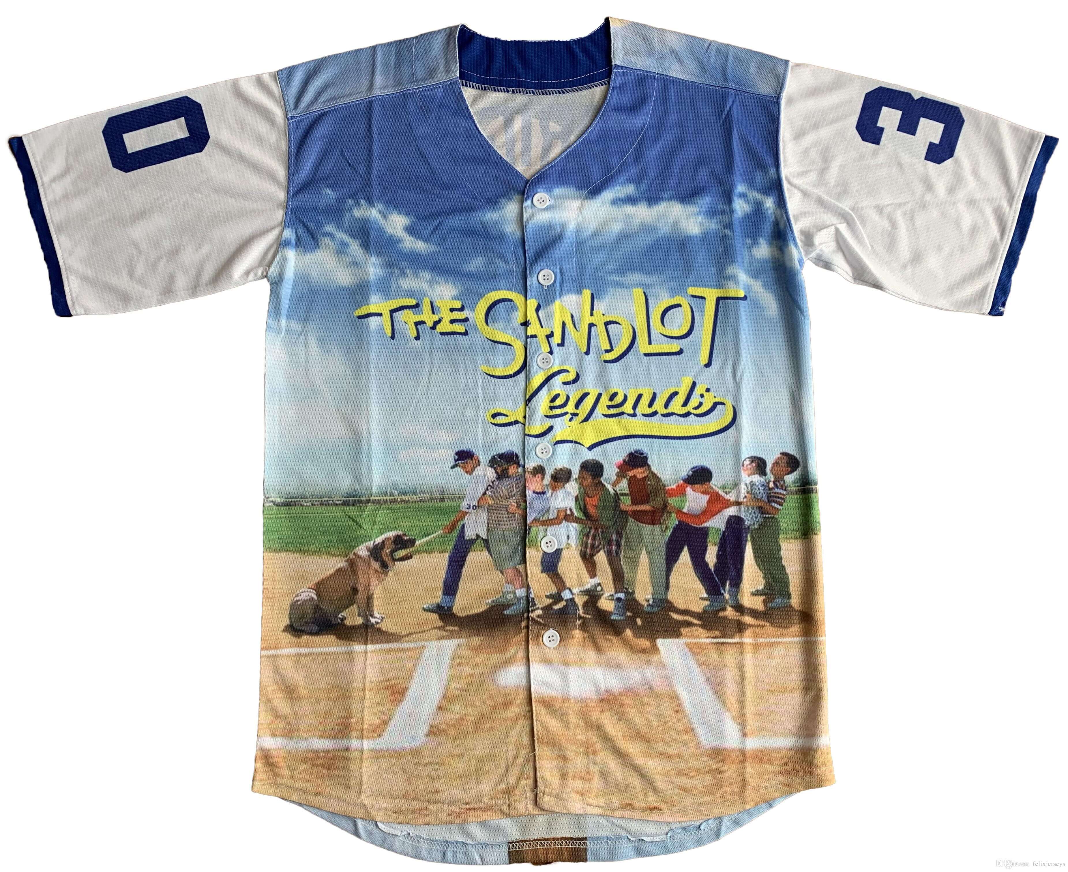  The Sandlot Benny 30 'The Jet' Rodriguez 5 Michael Squints 11  Alan Yeah-Yeah 23 Bel Air 3D Print Fashion Baseball Jersey : Sports 