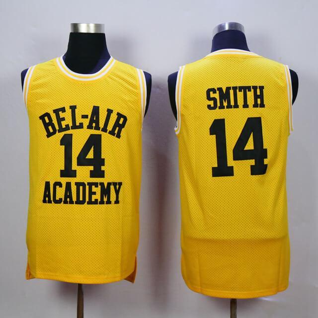 Will Smith 14 Bel-Air Academy Yellow Basketball Jersey Deluxe — BORIZ