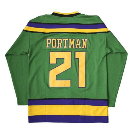 Dean Portman Mighty Ducks 21 Ice Hockey Jersey, Large / Green