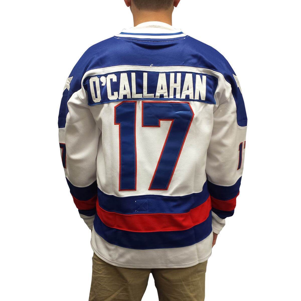 1980 Miracle On Ice Jack O'Callahan 17 USA Hockey Jersey White Blue - Jersey Champs white blue_gallery